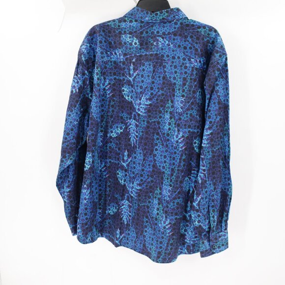 Robert graham shirt men's 2XL flip cuff long sleeve button up dotted leaf cotton - Picture 8 of 14